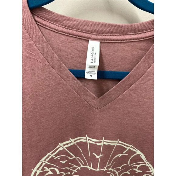 Bella + Canvas Womens T-Shirt Pink Heather XL VNeck Graphic Print "Desert Vibes" - Picture 4 of 7